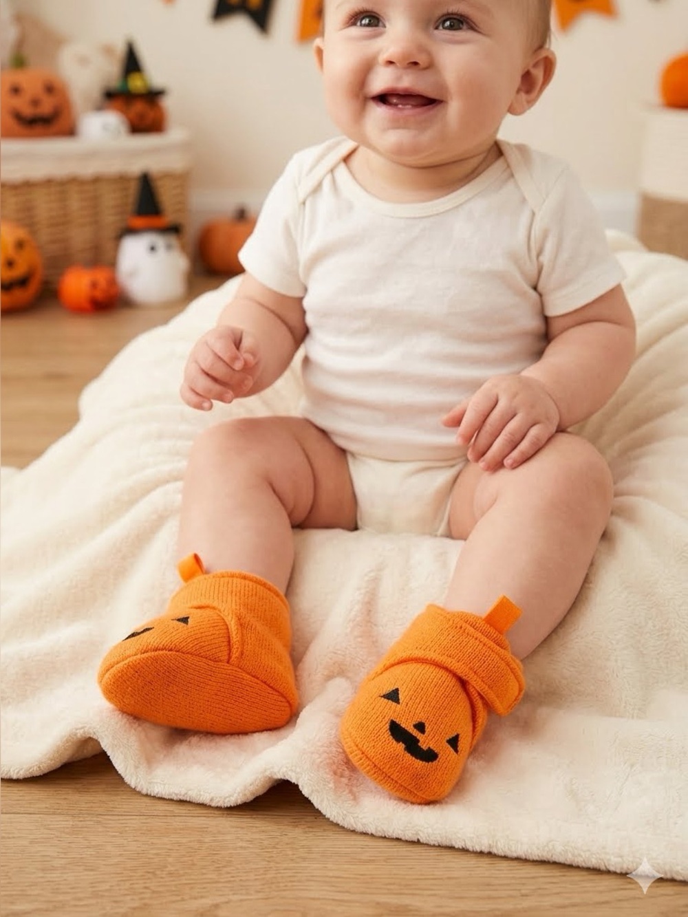 Target Orange Pumpkin Knit Baby Booties